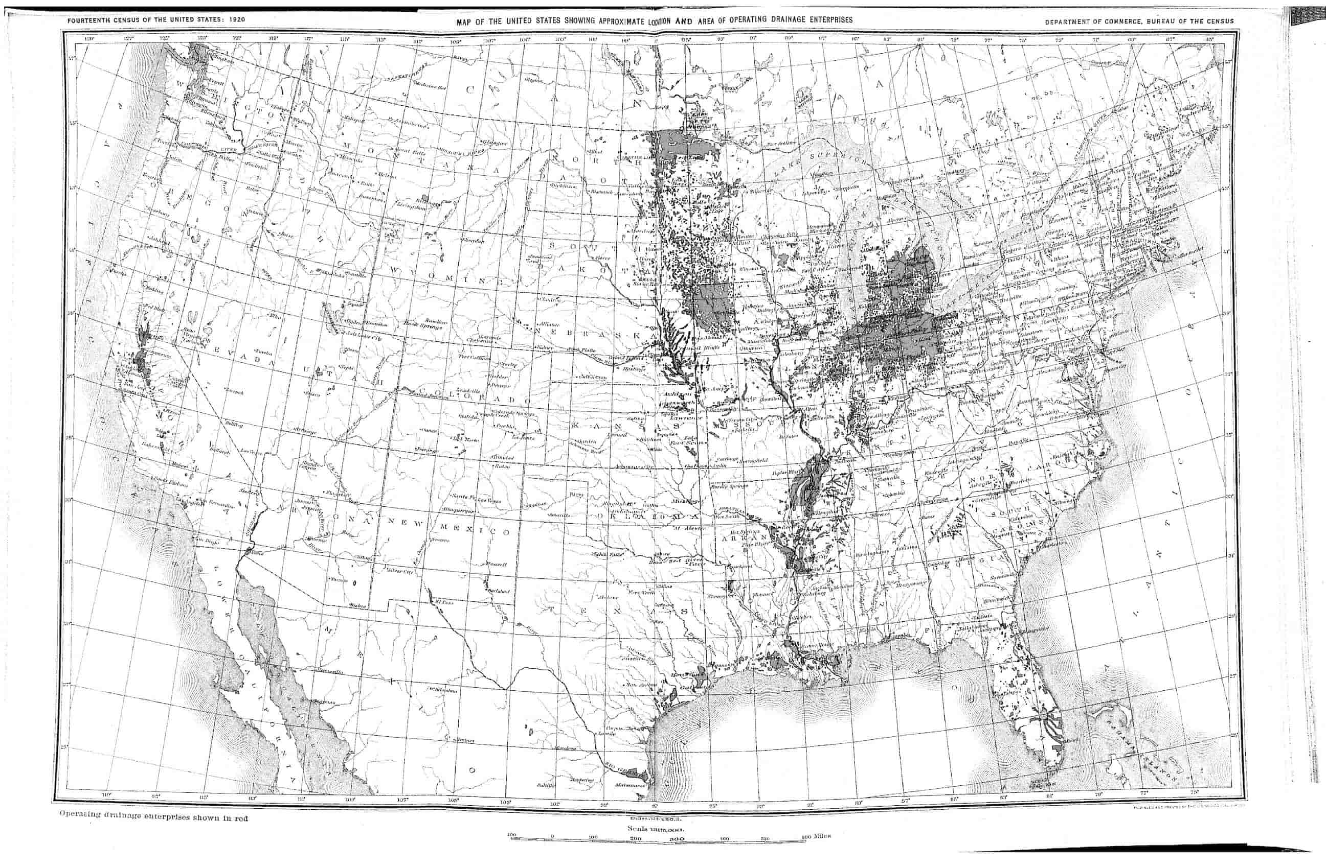Map of Illinois drainage enterprises and estimated drainage coverage across agricultural counties